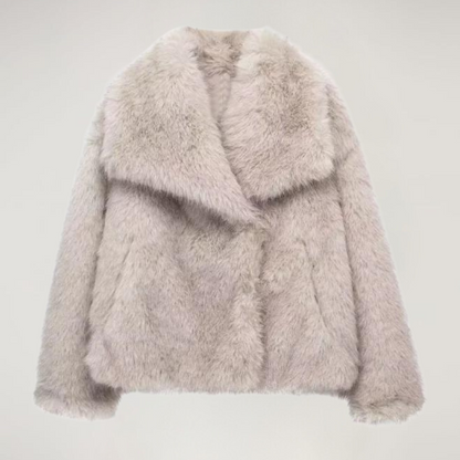 Manteau de luxe en fausse fourrure avec col oversize