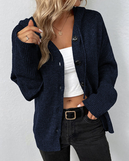 Cardigan classique à capuche avec laçage