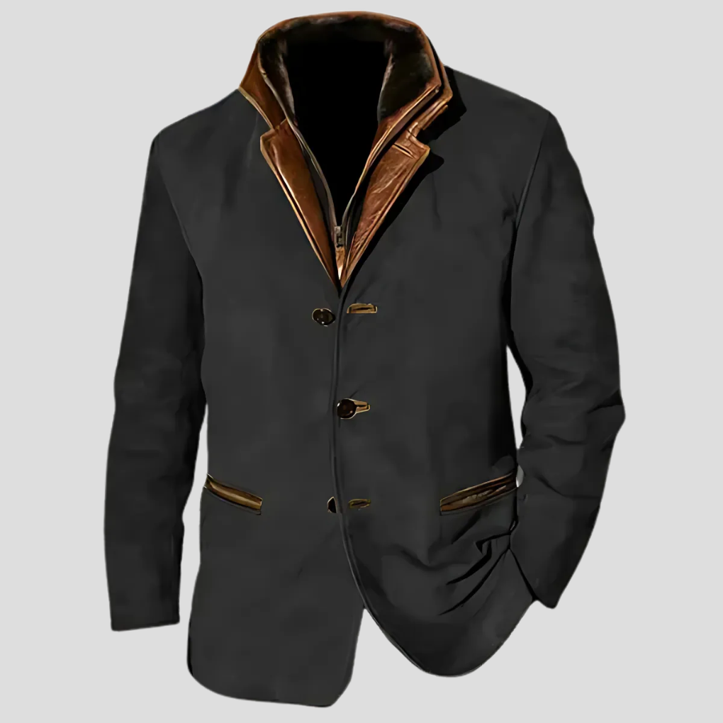 Veste homme moderne style rétro col contrastant