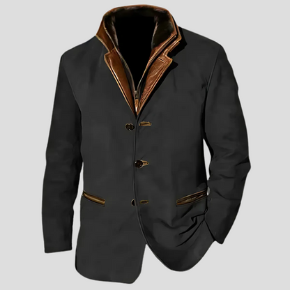 Veste homme moderne style rétro col contrastant