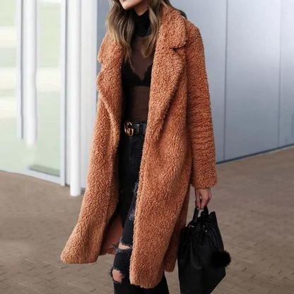 Manteau d'hiver doux aspect duveteux