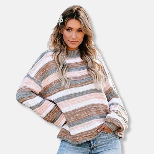 Weiche Strickpullover Damen Oversize Pullover Rundhalsausschnitt - IdealeKleiden