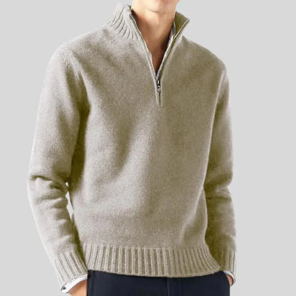 Pull de luxe pour homme à demi-fermeture éclair