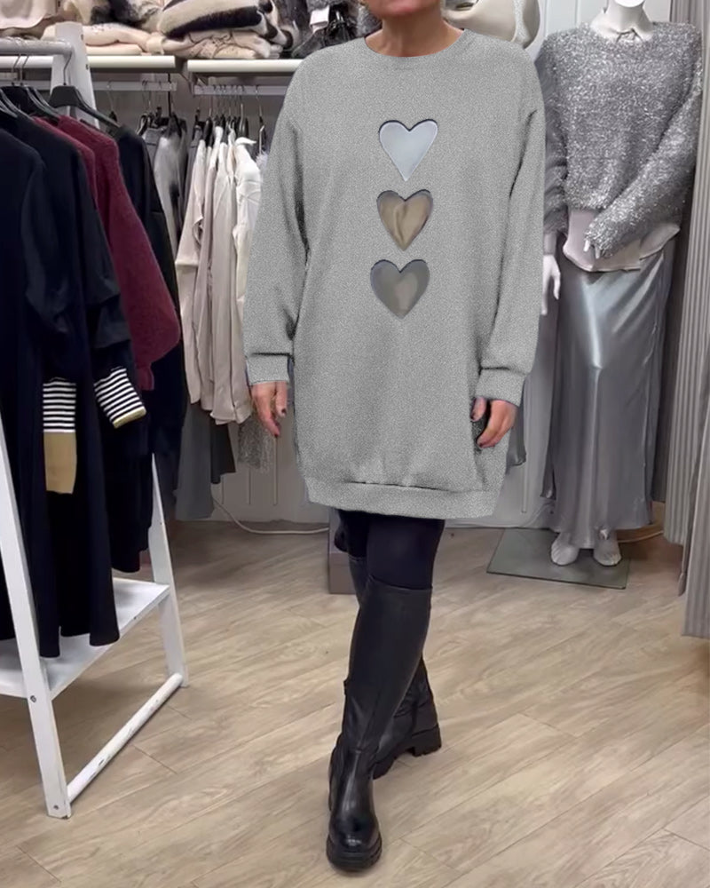 Robe avec motif cœurs Décontracté Chic
