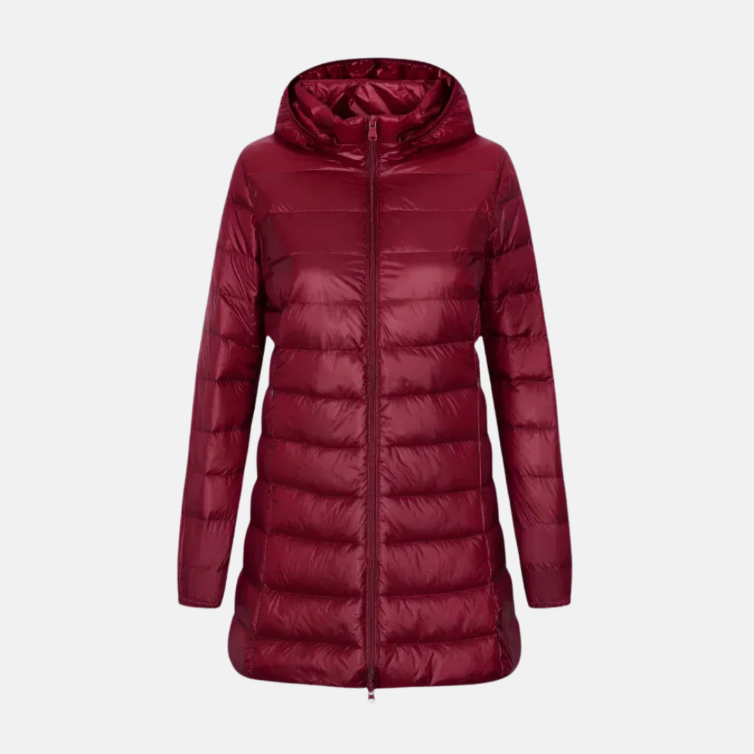 Doudoune longue femme avec capuche imperméable