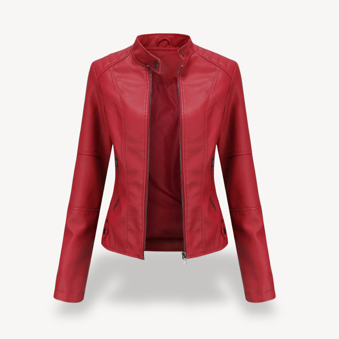 Blouson en cuir pour femme, style motard