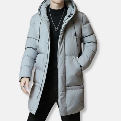 Veste d'hiver imperméable longue rembourrée à capuche
