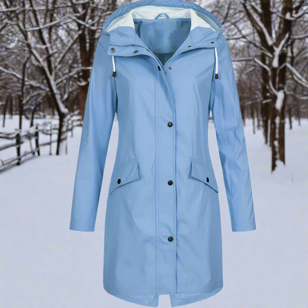 Imperméable à capuche ample pour femme