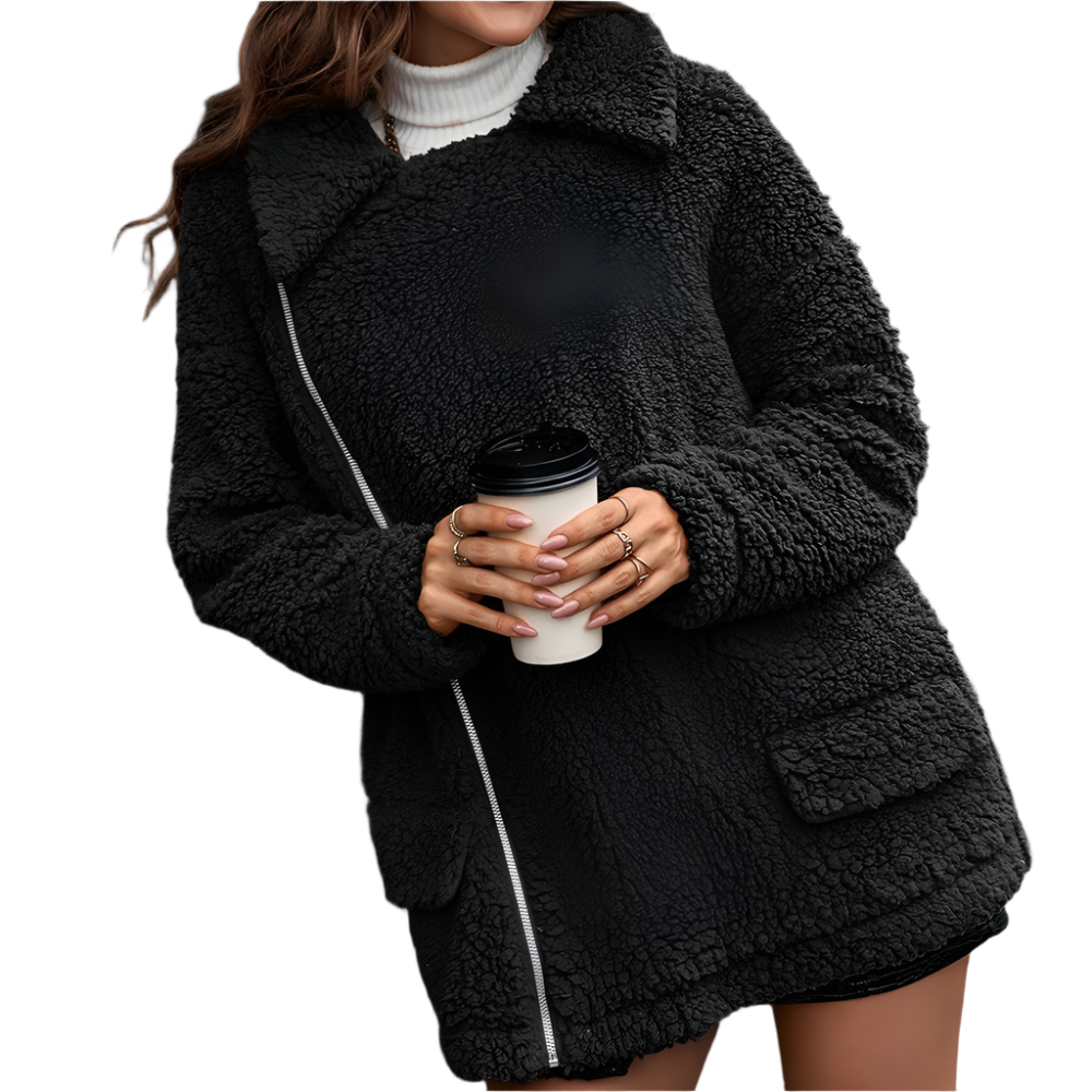Veste polaire douce femme avec fermeture éclair chaude