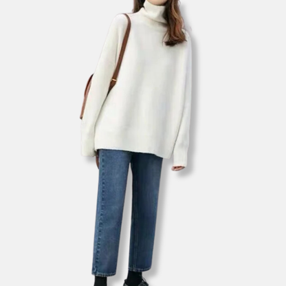 Robe chaude pour femme, col évidé, mélange de laine, coupe ample