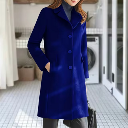 Manteaux chauds en laine pour femme avec poche avant