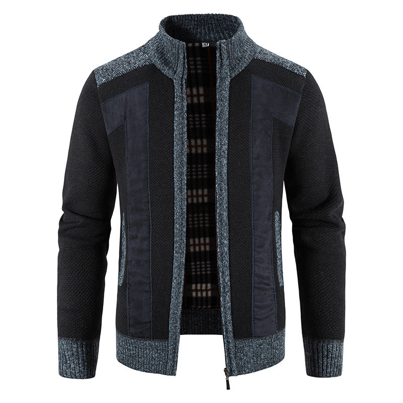 Veste en peluche confortable pour hommes avec fermeture éclair