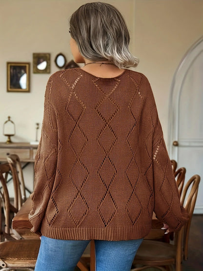 Damen Oversized Strickpullover Großes Modell - IdealeKleiden