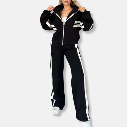 Veste décontractée zippée Coupe ample Manches à rayures