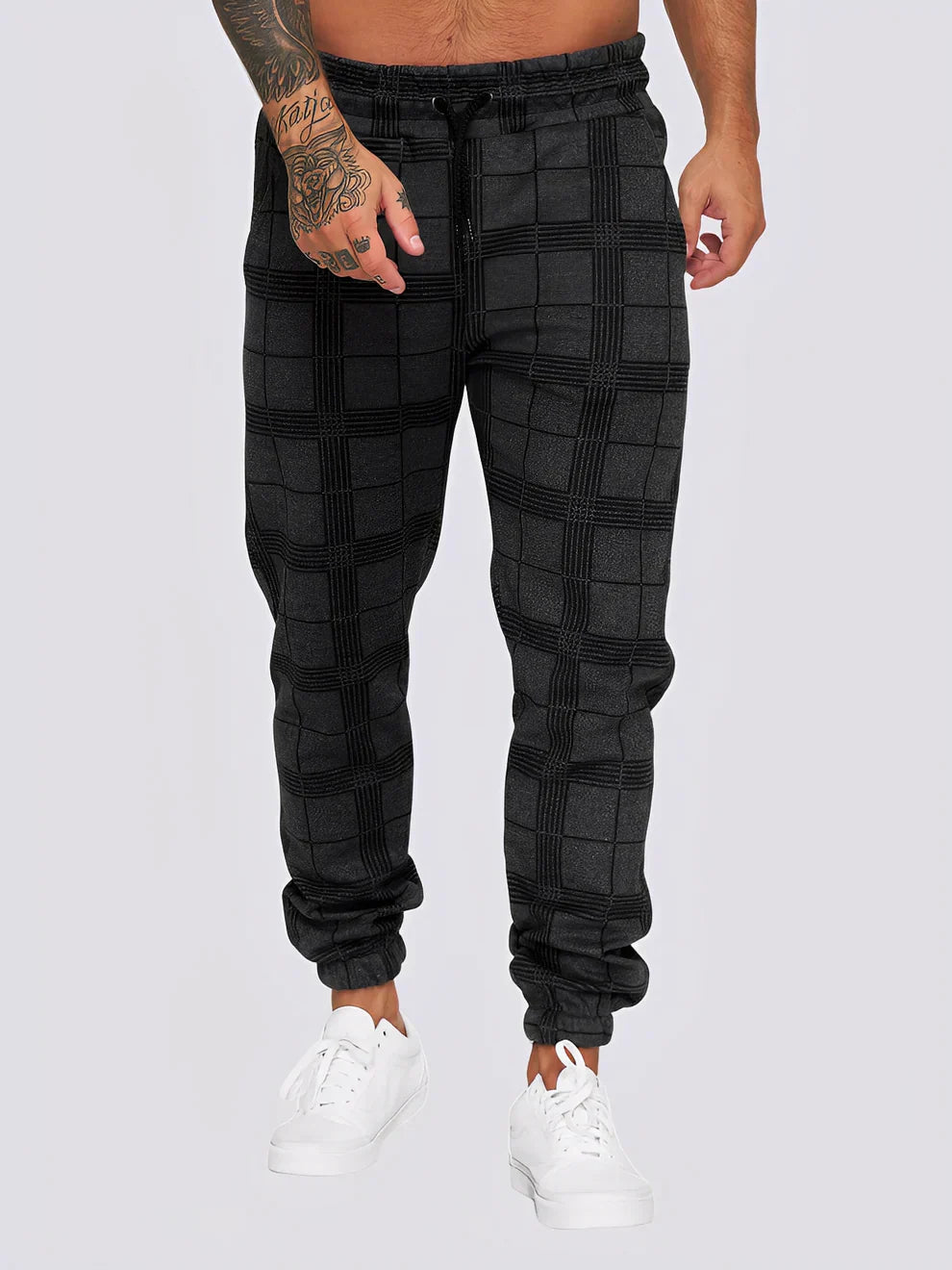 Pantalon à carreaux élégant homme Slimfit moderne