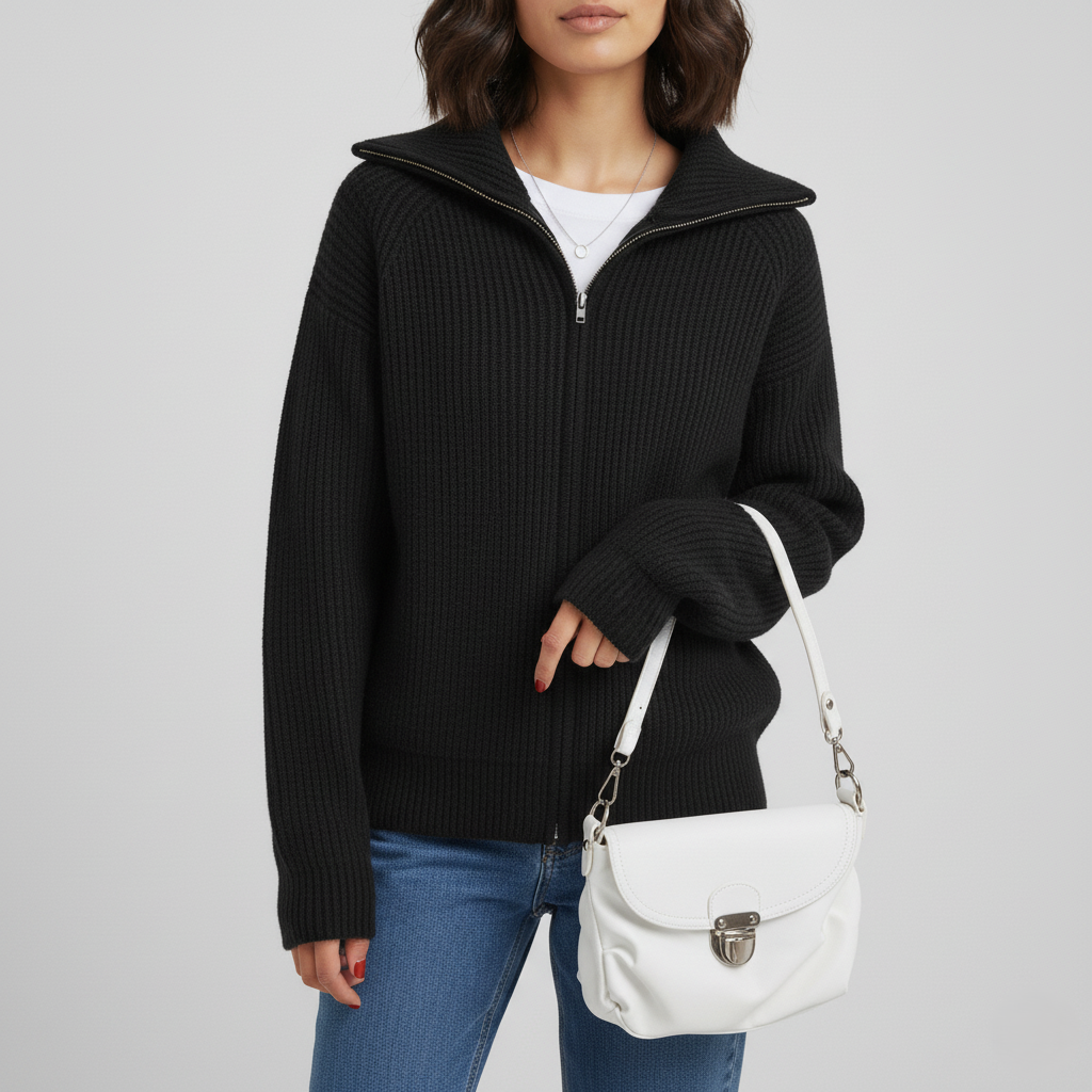 Cardigan stylé Slim Fit en maille côtelée