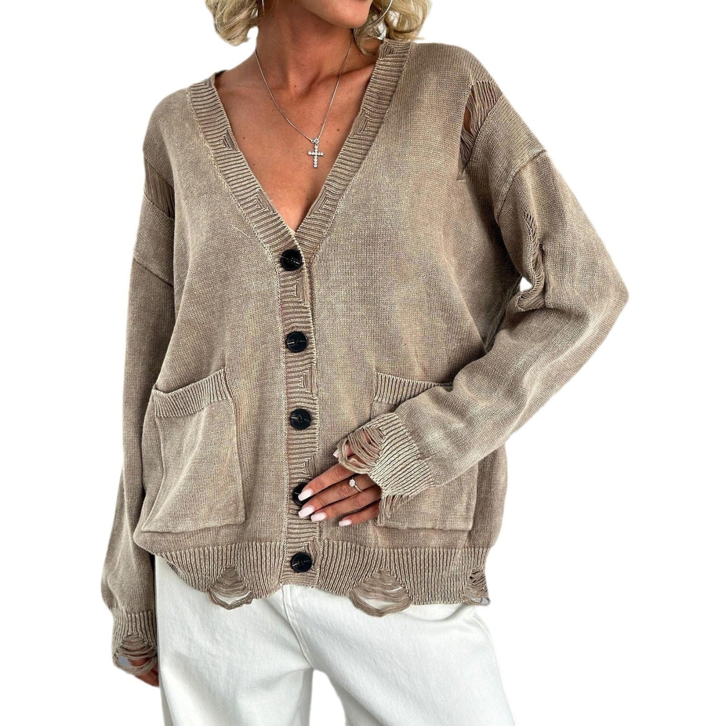 Gilet en maille élégant pour femme, idéal pour l'extérieur