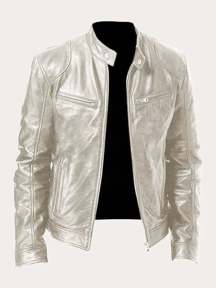 Blouson en cuir élégant pour homme noir