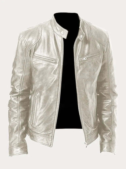 Blouson en cuir élégant pour homme noir
