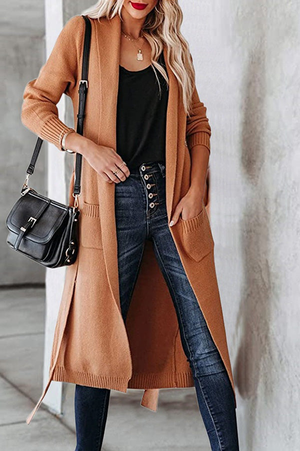 Cardigan élégant effet cravate