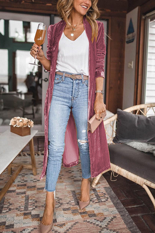 Veste kimono femme stylée en daim
