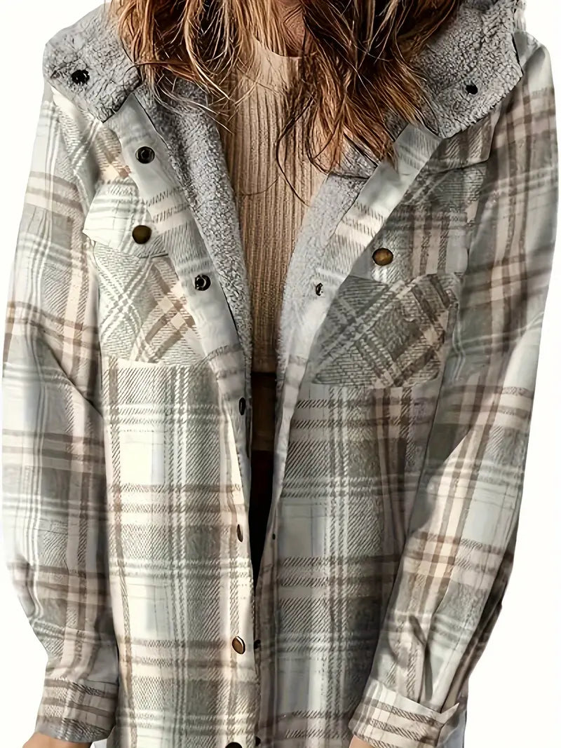 Veste à carreaux mode Fermeture éclair