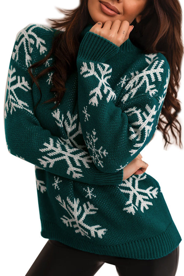 Pull de Noël Col roulé Festif Tricot
