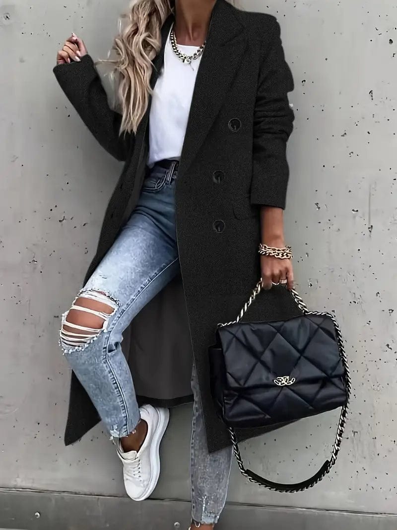 Trench-coat élégant femme classique hiver
