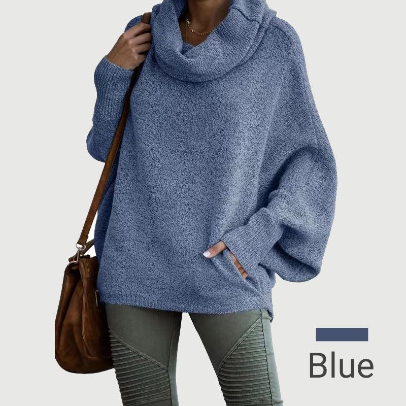 Pull douillet coupe chauve-souris avec poches