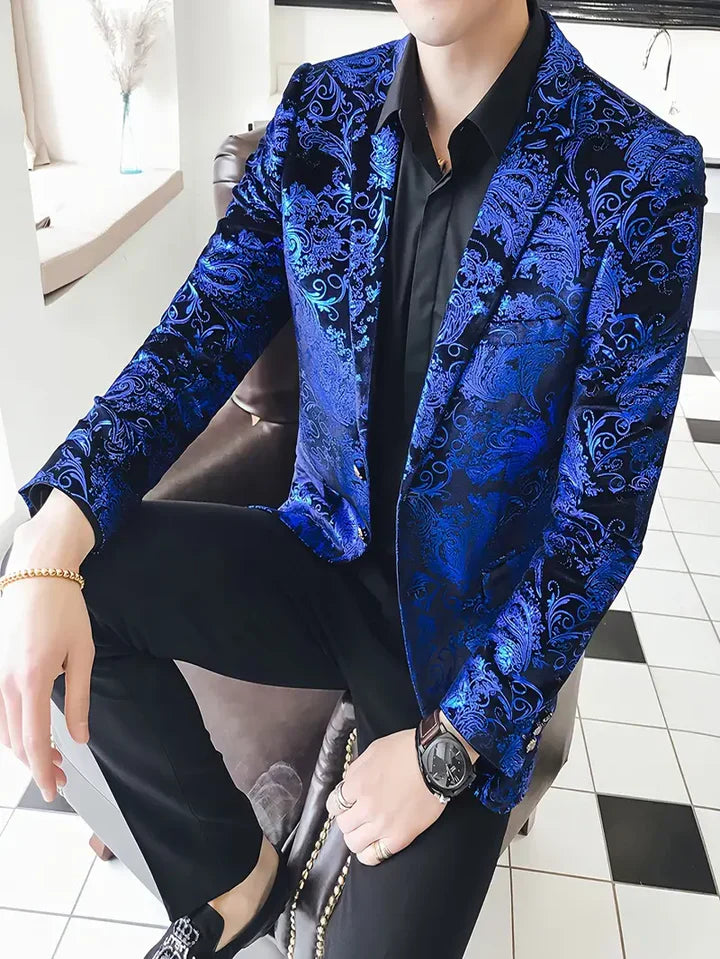 Blazer élégant pour homme à motif baroque