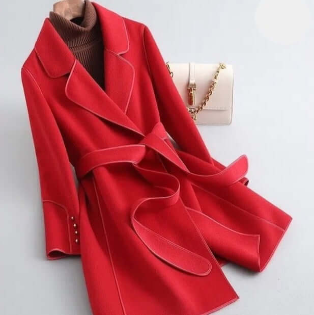 Manteau en laine long et élégant pour femme - Hiver