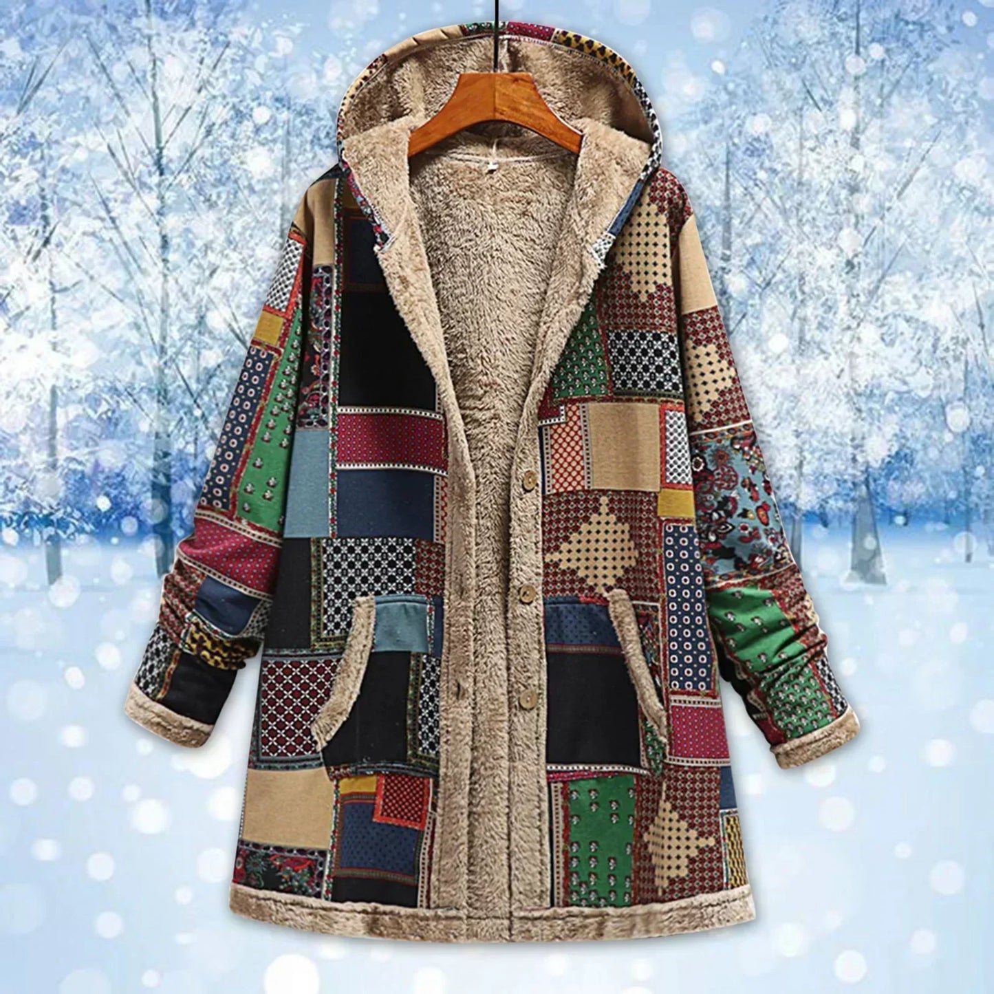 Veste polaire femme Manteau long à capuche Coupe décontractée