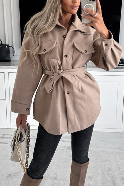 Veste élégante pour femme, manches longues, patte de boutonnage