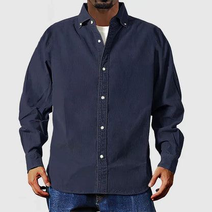 Vox | Chemise élégante en velours côtelé beige