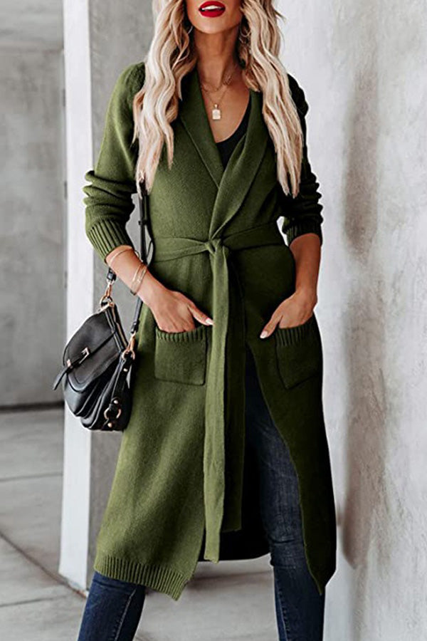 Cardigan élégant effet cravate