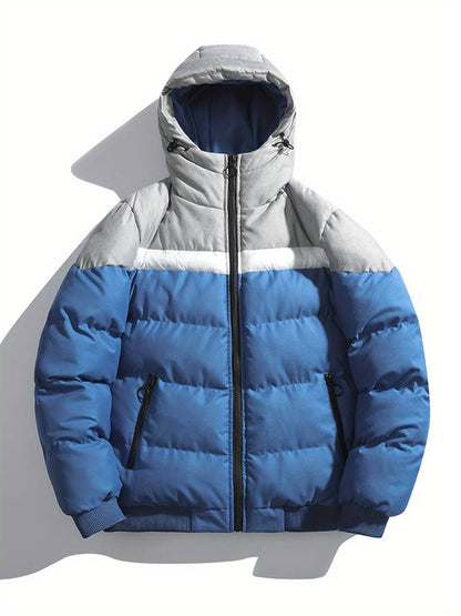 Lässige Wattierte Jacke Farbblock Style - IdealeKleiden