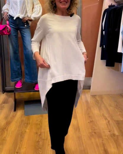 Haut femme élégant col rond