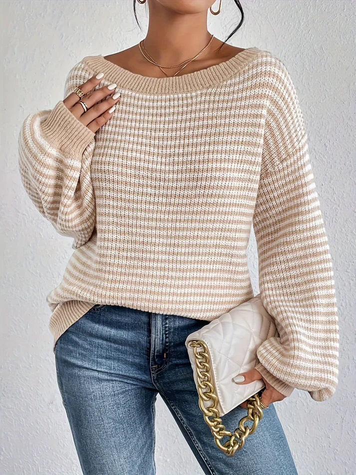 Pull rayé lumineux confortable et doux