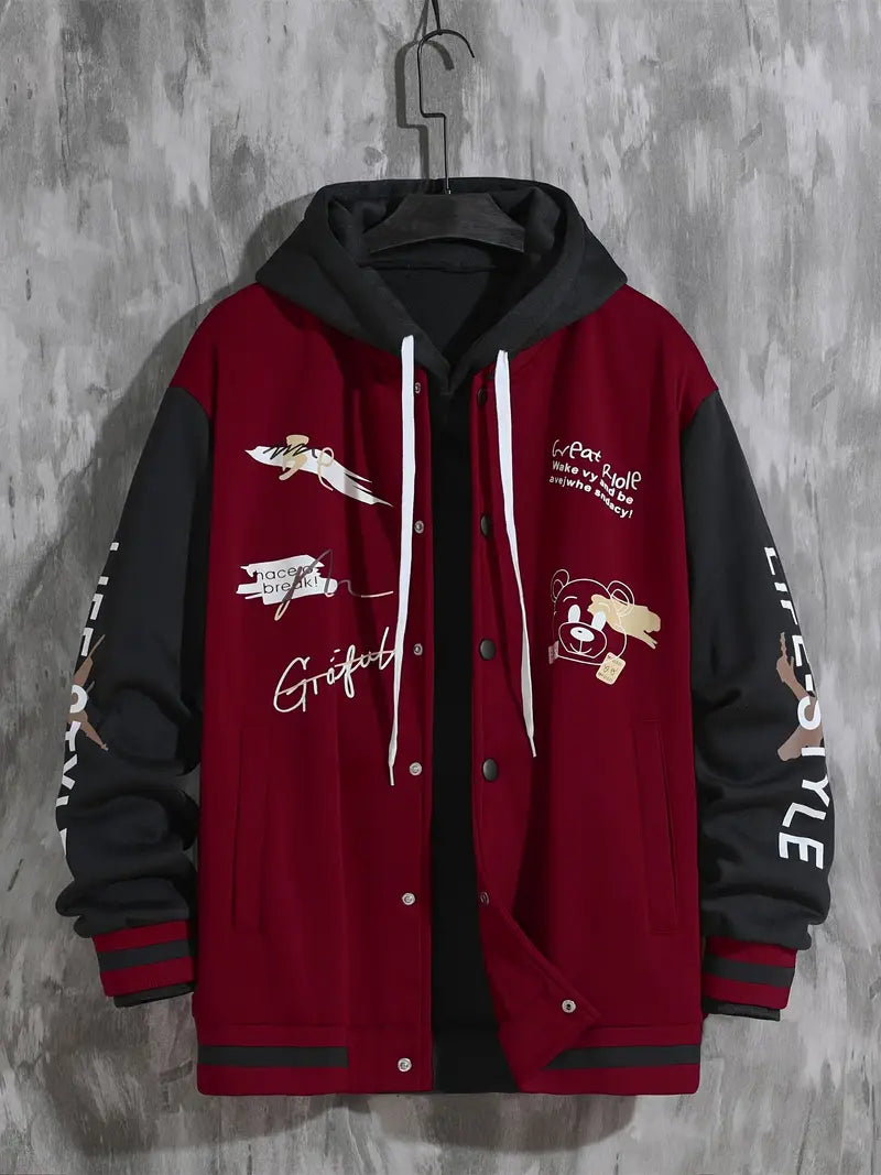Blouson de baseball décontracté pour homme Sportif Décontracté