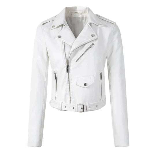 Elegante Damen Lederjacke Luxus Qualität - IdealeKleiden