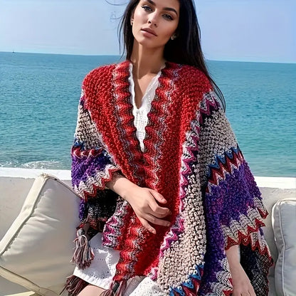 Châle Poncho Hiver Chaud
