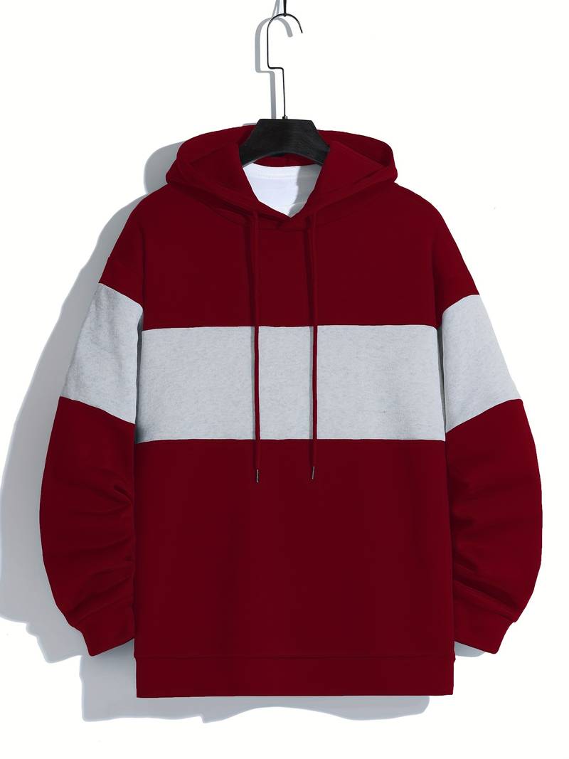 Pull à capuche décontracté pour hommes à manches longues