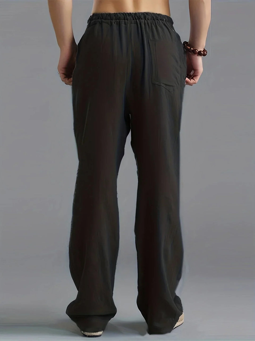 Pantalon Droit Homme À Taille Élastiquée