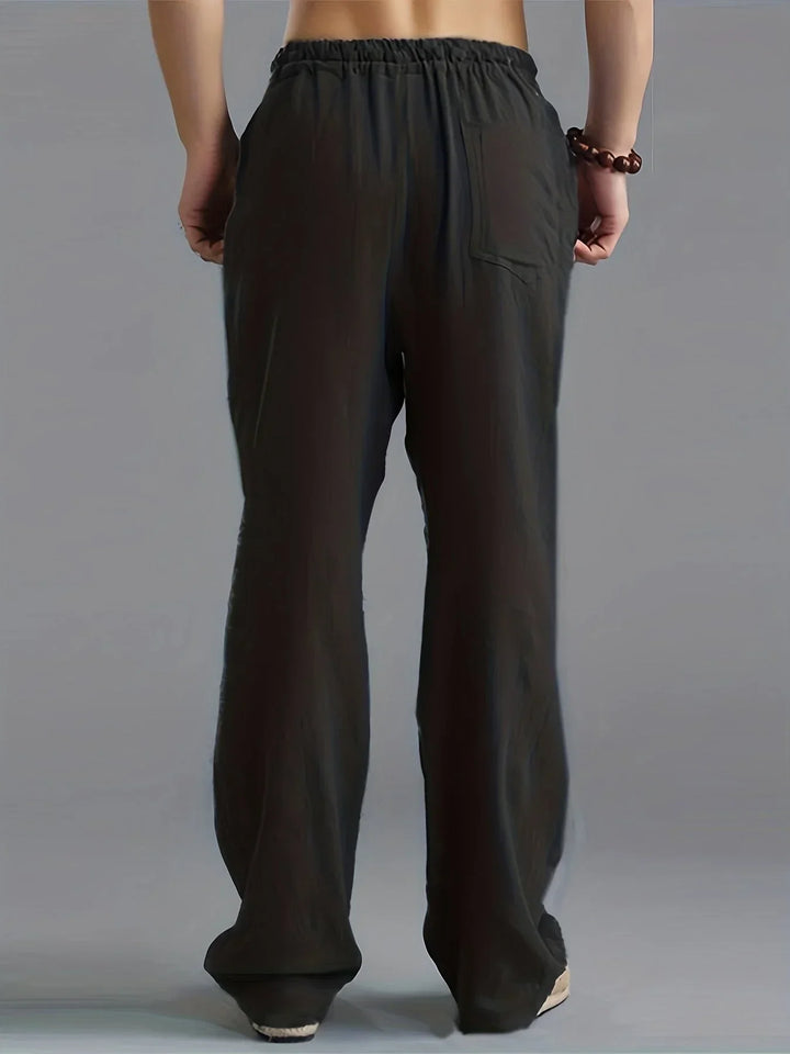 Pantalon Droit Homme À Taille Élastiquée