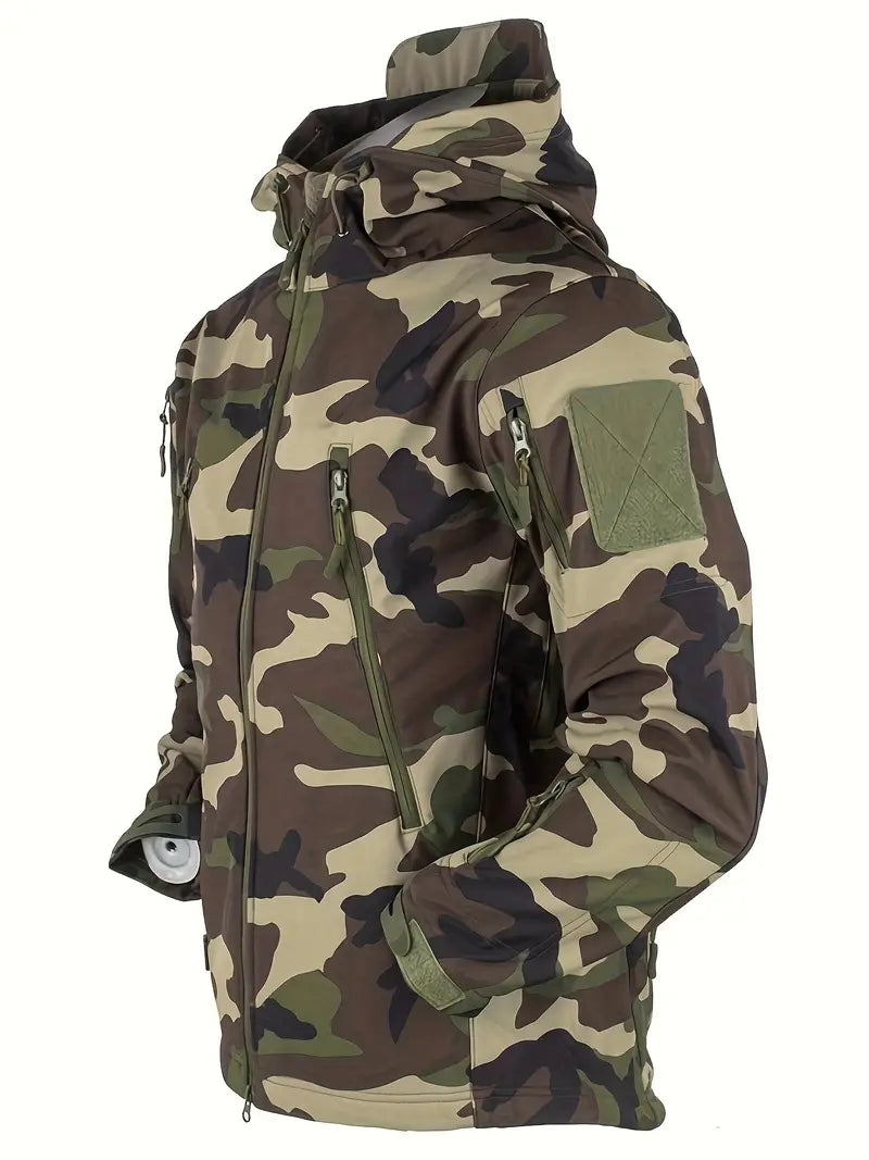 Veste coupe-vent doublée polaire chaude pour hommes