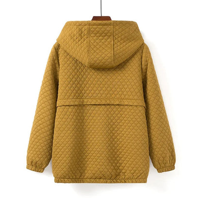Warmes Winterkleid | Gepolsterte Steppjacke mit Kapuze - IdealeKleiden
