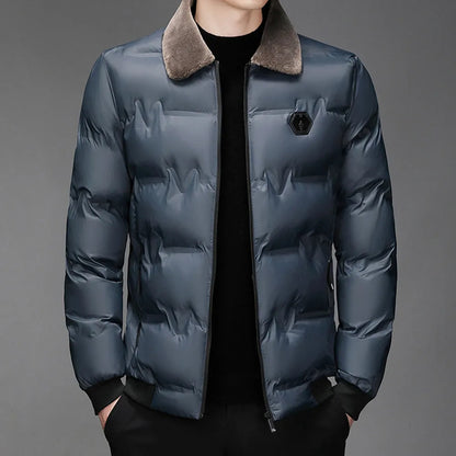 Veste d'hiver chaude isolée noire pour homme