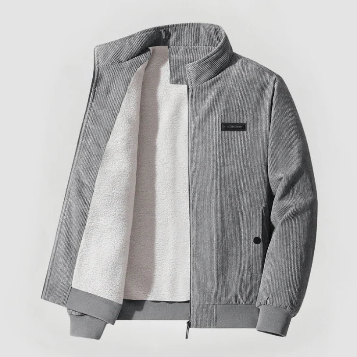 Veste homme en velours côtelé, doublure polaire chaude