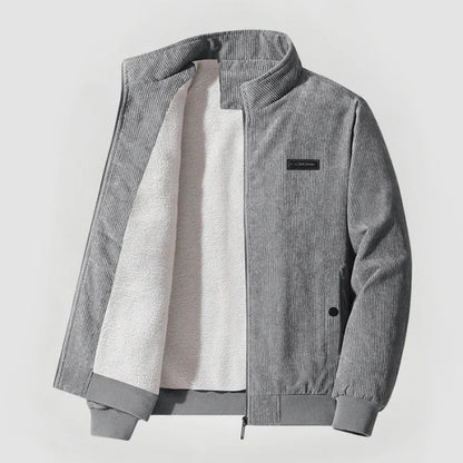 Veste homme en velours côtelé, doublure polaire chaude