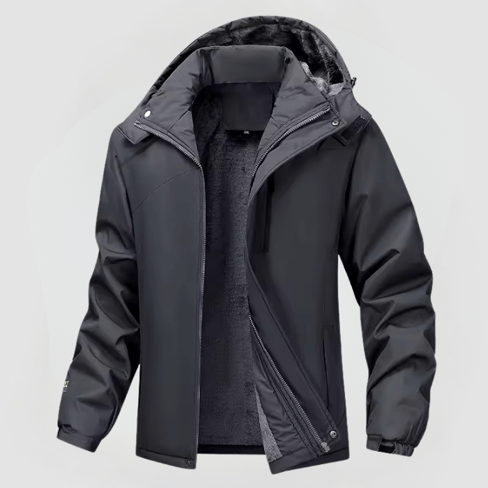 Parka d'hiver homme chaud capuche fermeture éclair